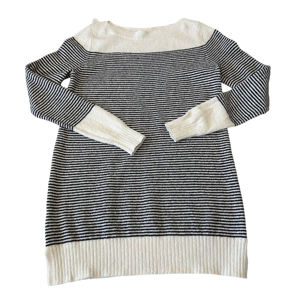Loft Women's Striped Tunic Sweater Pullover Sz Small Boatneck Blue/White Preppy
